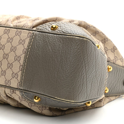 Gucci Monogram Medium Jockey Hobo Grey 10 of 10