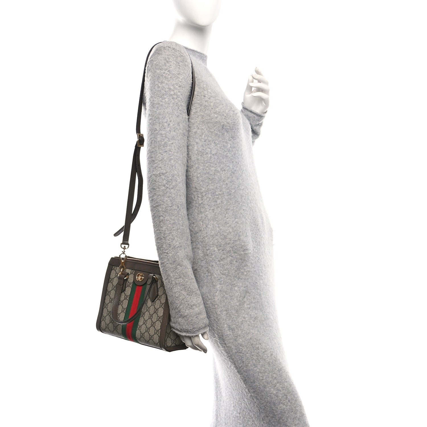 Gucci GG Supreme Monogram Small Ophidia Tote Bag Brown 2 of 11