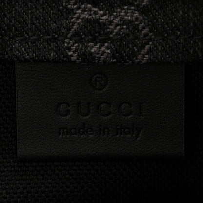 Gucci Denim Cuoio Harness GG Monogram Mini Ophidia Tote Bag Black Medium Grey 6 of 10