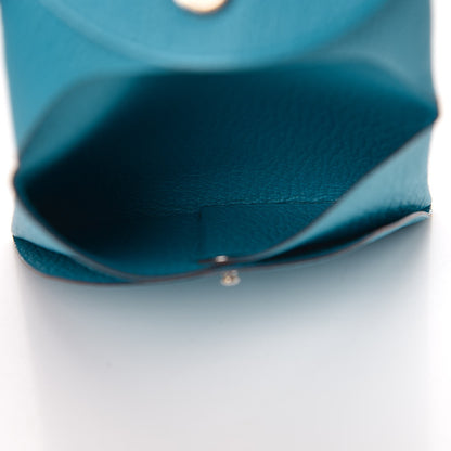 Hermes Chevre Mysore Bastia Coin Purse Bleu Azteque 7 of 8