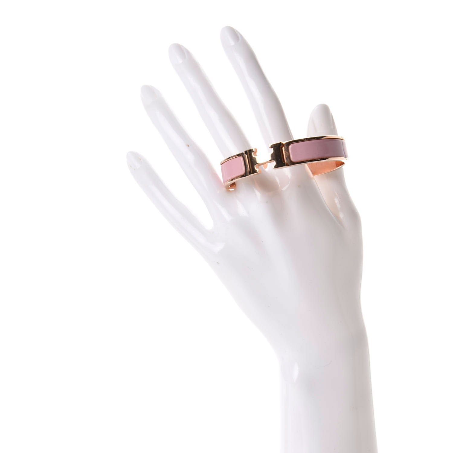 Hermes Enamel Narrow Clic Clac H Bracelet PM Rose Cassata 2 of 5