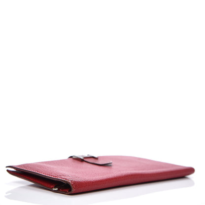 Hermes Chevre Mysore Bearn Gusset Wallet Rouge Casaque 4 of 12