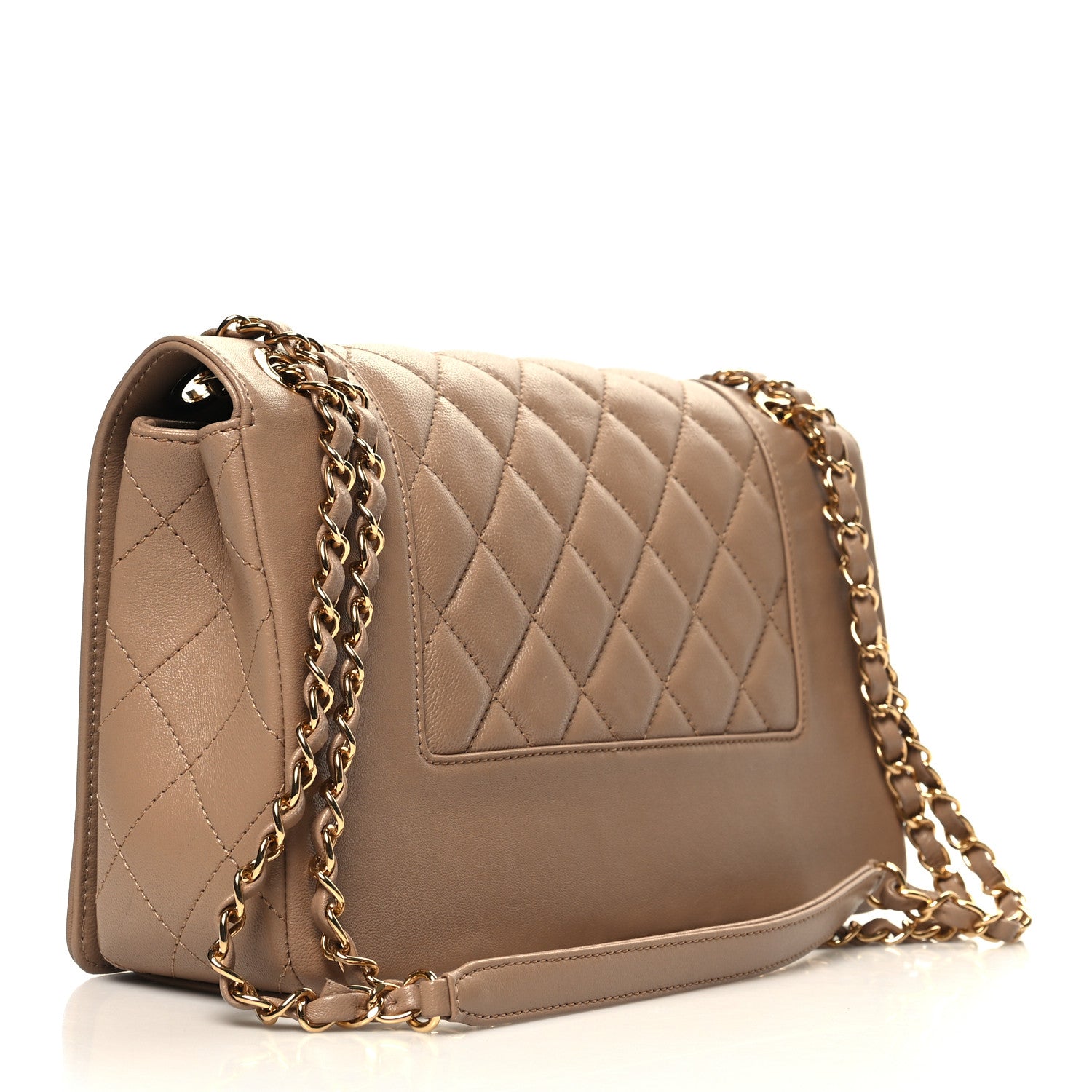 Chanel Sheepskin Quilted Vintage Mademoiselle Flap Beige 3 of 11