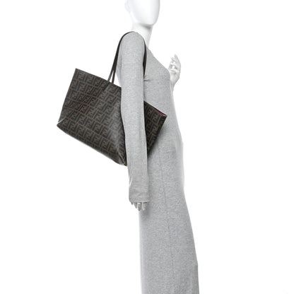 Fendi Zucca Spalmati Medium Roll Tote Tobacco Fuxia 2 of 9