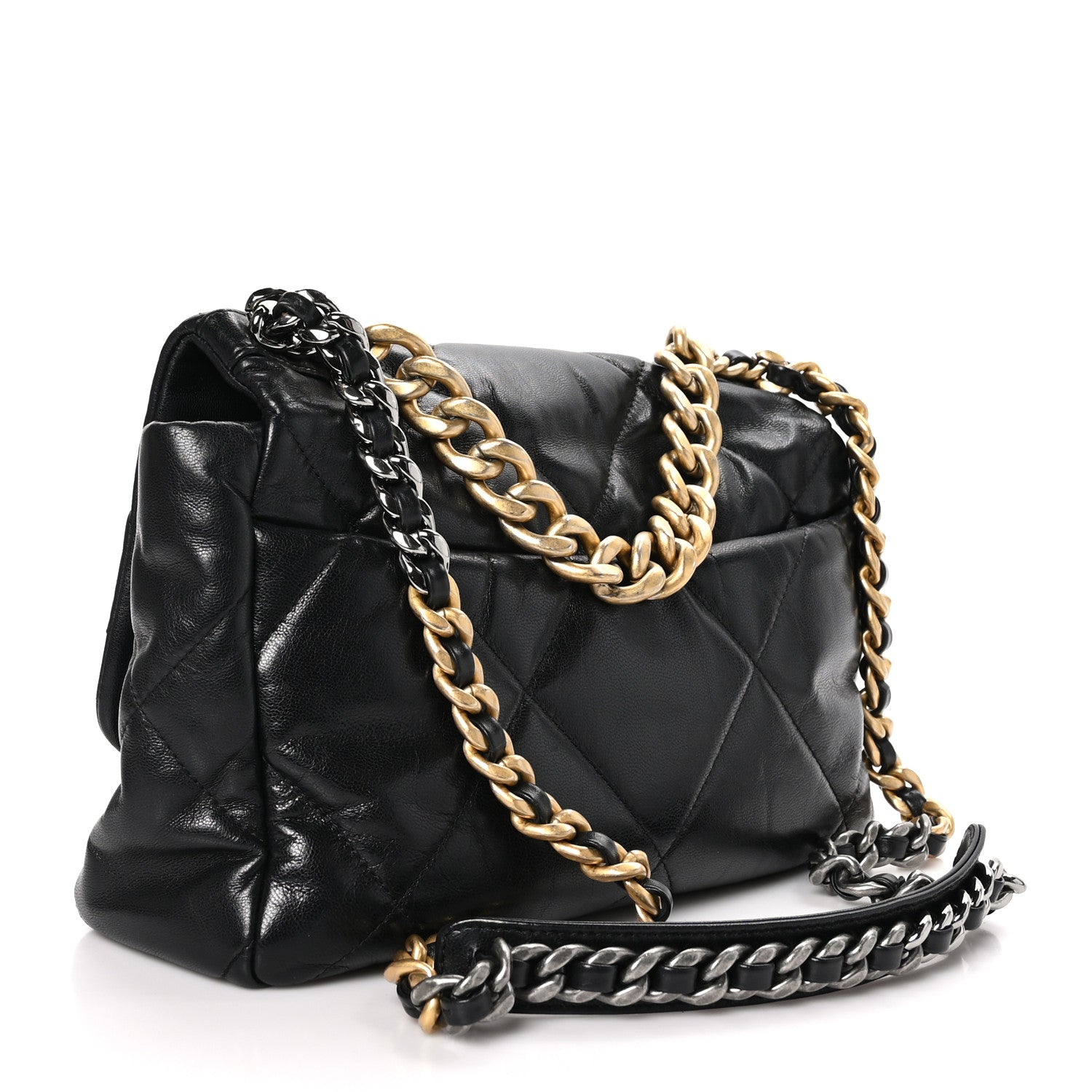 Chanel Lambskin Quilted Large Chanel 19 Flap Black 3 of 10