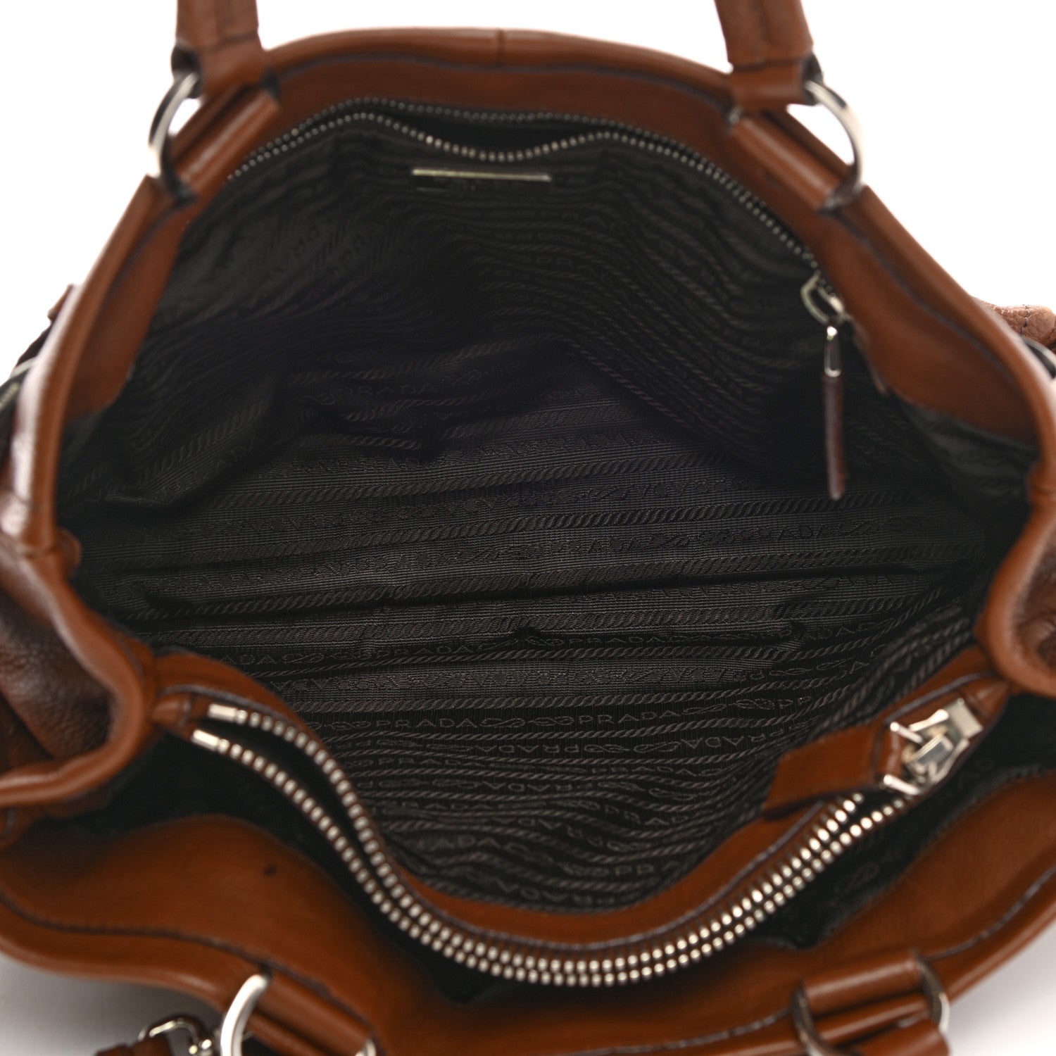 Prada Vitello Daino Buckle Shoulder Bag Tabacco 6 of 16