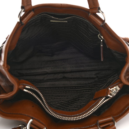 Prada Vitello Daino Buckle Shoulder Bag Tabacco 6 of 16