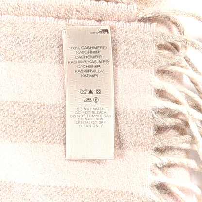 Burberry Cashmere Giant Check Fringe Scarf Pink 4 of 4