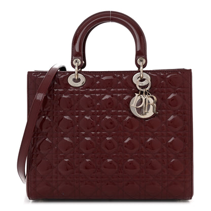 Christian Dior Patent Cannage Large Lady Dior Burgundy 1 of 12