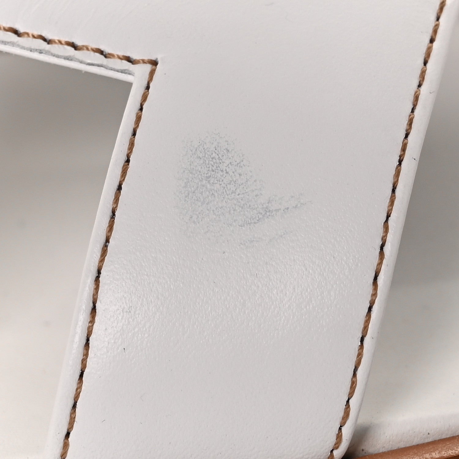 Hermes Box Calfskin Oran Sandals 40 White 8 of 9