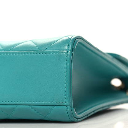 Chanel Lambskin Quilted Extra Mini Wallet On Chain WOC Teal 10 of 14