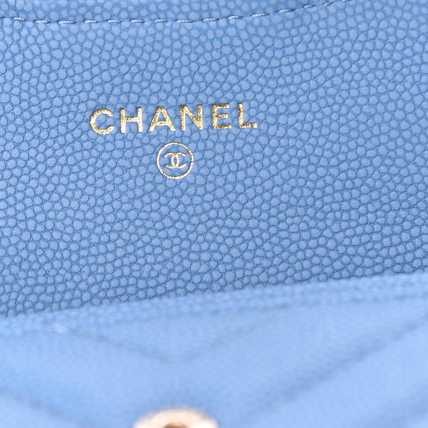 Chanel Caviar Chevron Quilted Flap Card Holder Blue 6 of 9
