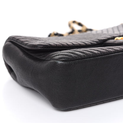 Chanel Calfskin Chevron Quilted Medium Surpique Flap Black 8 of 16