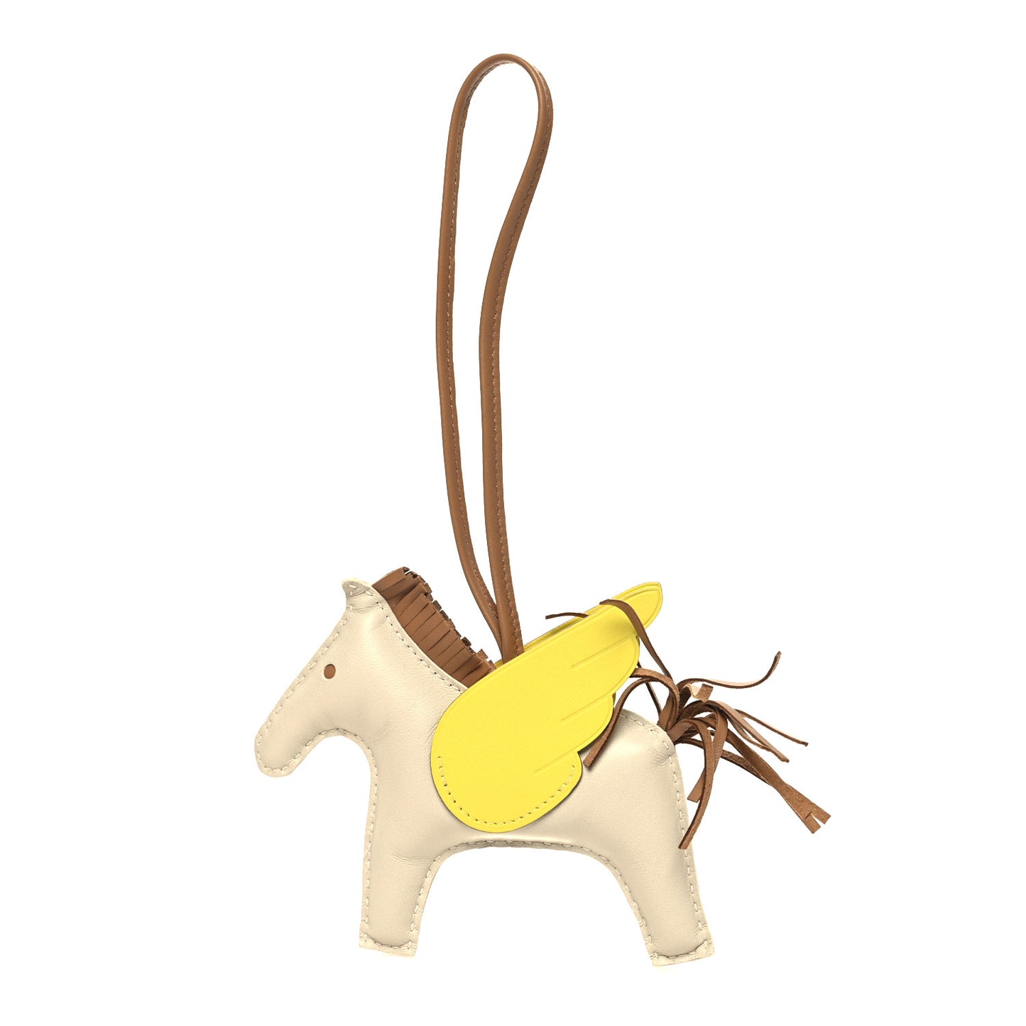 Milo Lambskin Grigri Rodeo Pegase Horse Bag Charm MM Craie Chai Lime