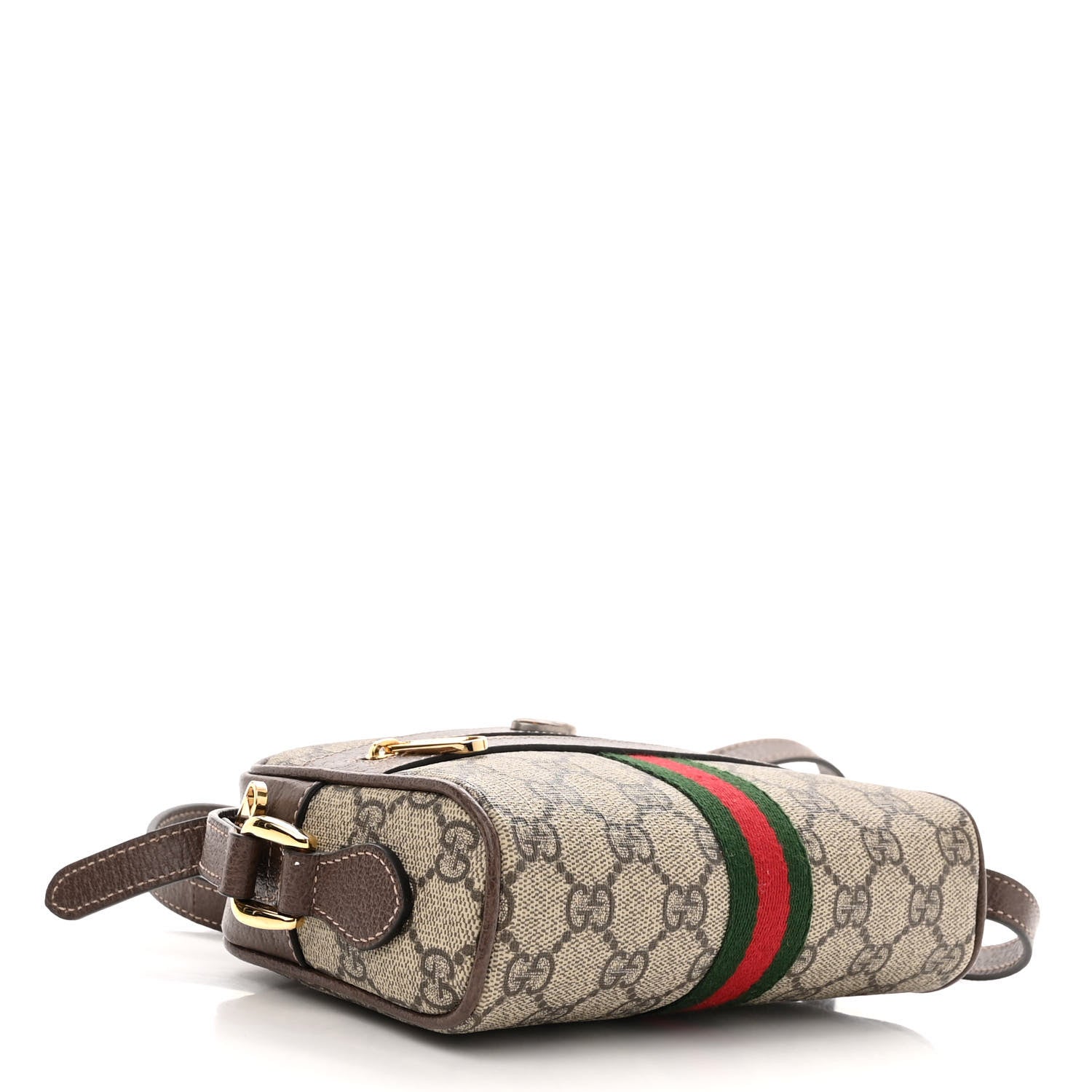 Gucci GG Supreme Monogram Web Mini Ophidia Shoulder Bag Brown 7 of 16