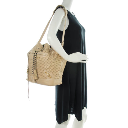 Balenciaga Agneau Arena Laser Cut Cross Classic Gold Hardware Medium Pampille Praline 3 of 7
