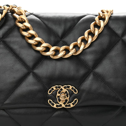 Chanel Lambskin Quilted Maxi Chanel 19 Flap Black 8 of 10