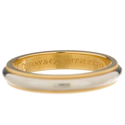 Tiffany Platinum 18K Yellow Gold 3.5mm Together Milgrain Wedding Band Ring 56 7.5 5 of 7