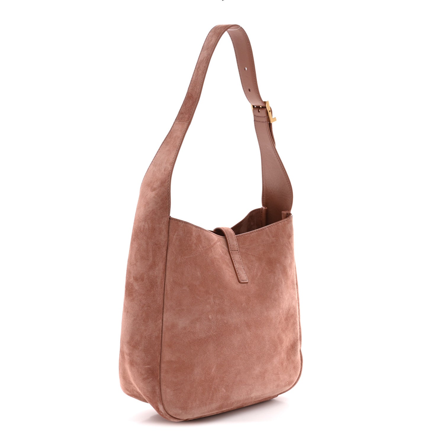 Saint Laurent Suede Calfskin Small Le 5 A 7 Soft Hobo Barley Pink 3 of 11