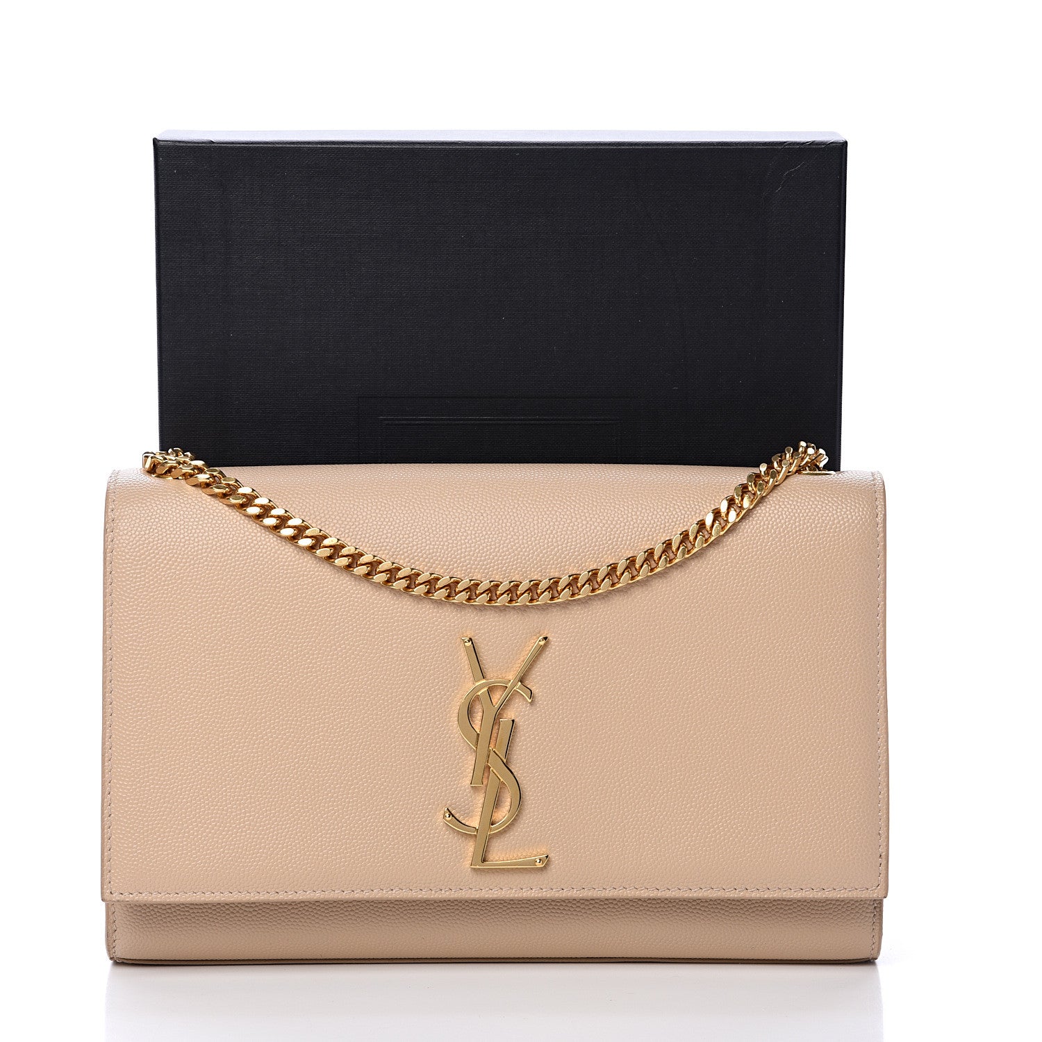 Saint Laurent Grain De Poudre Medium Monogram Kate Satchel Nude Powder 12 of 12