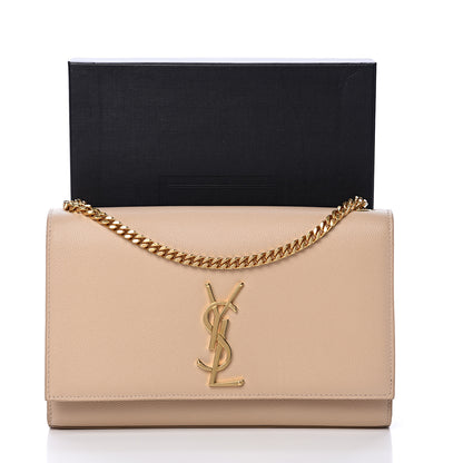 Saint Laurent Grain De Poudre Medium Monogram Kate Satchel Nude Powder 12 of 12