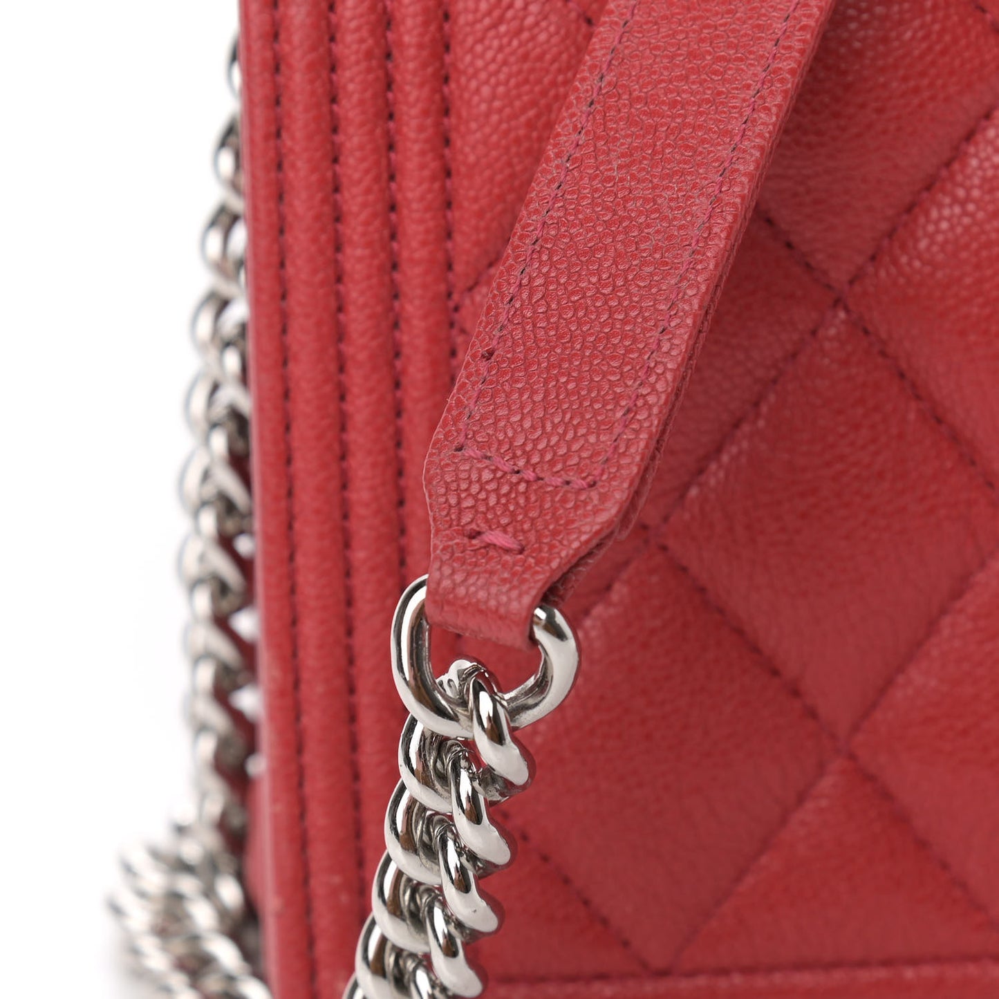 Caviar Quilted Boy Wallet On Chain WOC Red