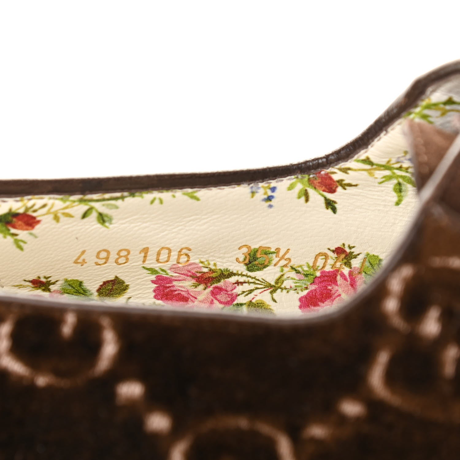 Gucci Velvet GG Monogram Thompson Derby Loafers 35.5 Vintage Cocoa Brown 7 of 7