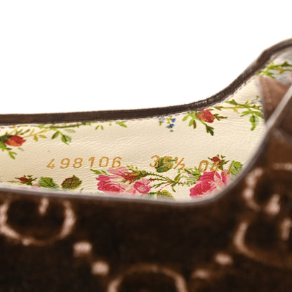 Gucci Velvet GG Monogram Thompson Derby Loafers 35.5 Vintage Cocoa Brown 7 of 7