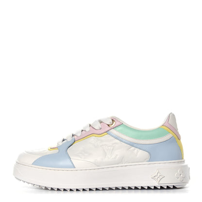 Louis Vuitton Monogram Embossed Lambskin Time Out Sneakers 38 Light Blue Pastel 8 of 12