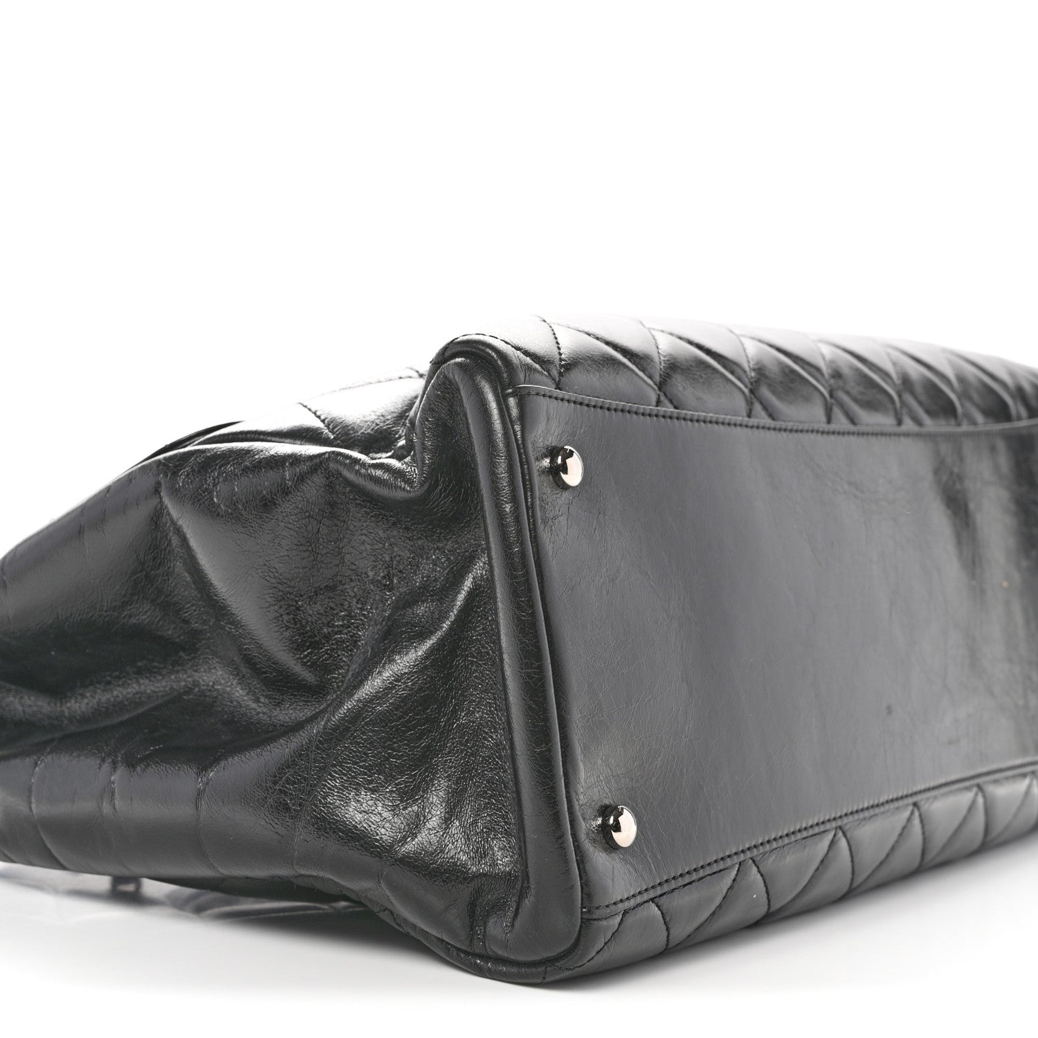 Chanel Glazed Calfskin Quilted Large CC Delivery Tote Black 9 of 14