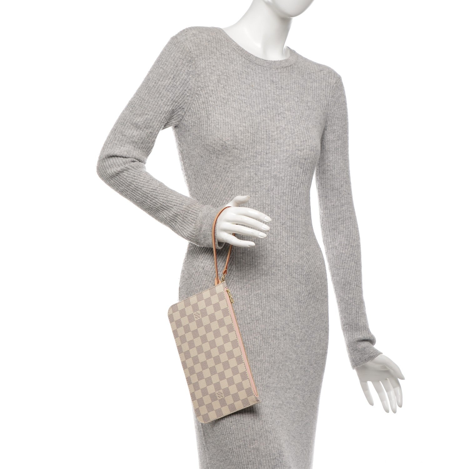 Louis Vuitton Damier Azur Neverfull MM GM Pochette Rose Ballerine 2 of 6