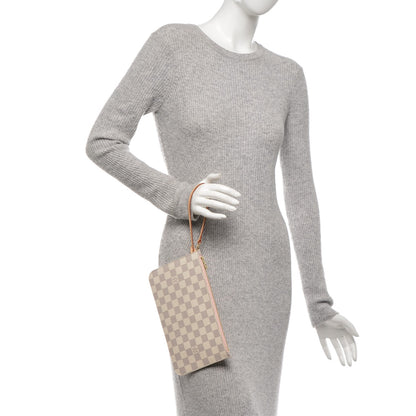 Louis Vuitton Damier Azur Neverfull MM GM Pochette Rose Ballerine 2 of 6