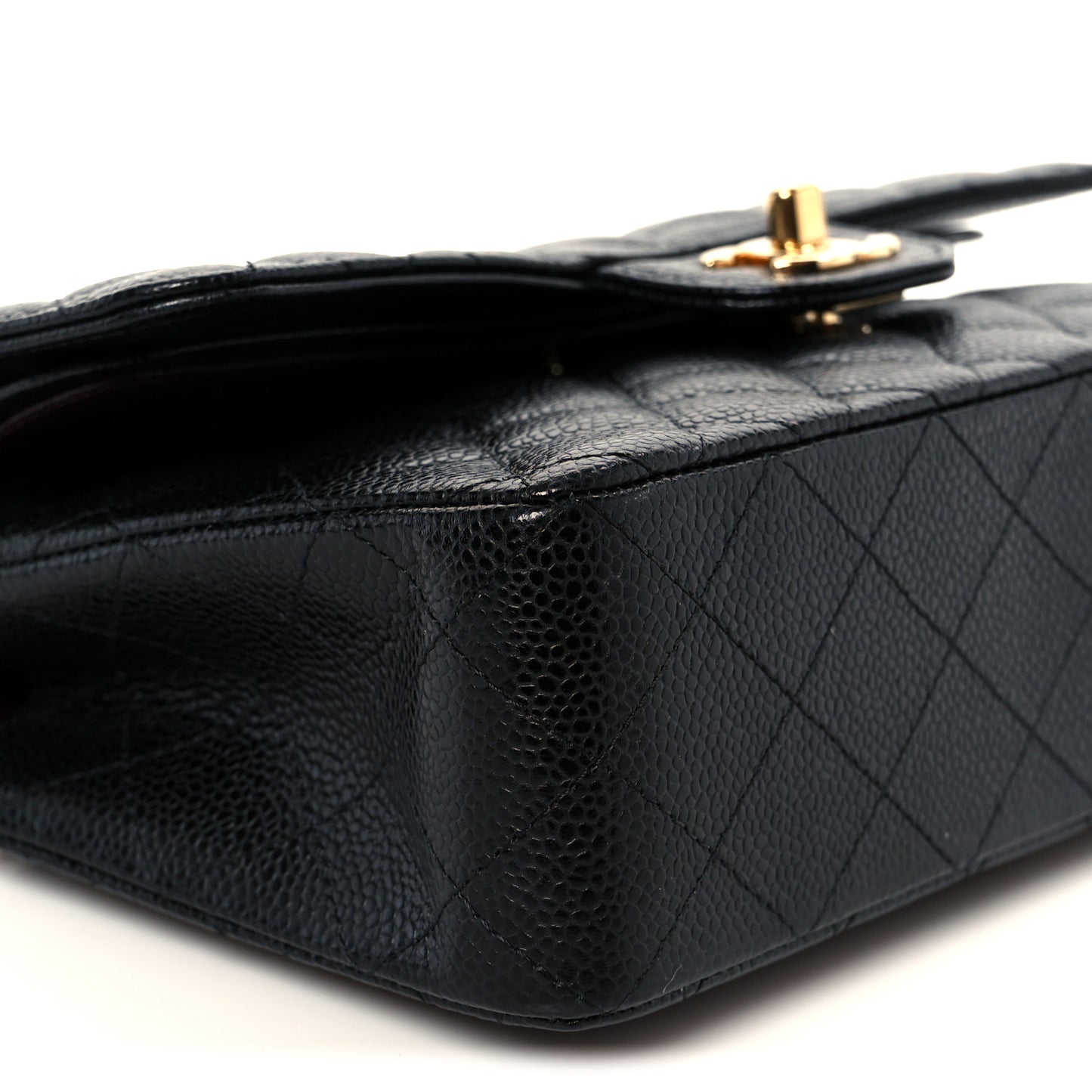 Caviar Quilted Small Double Flap Black