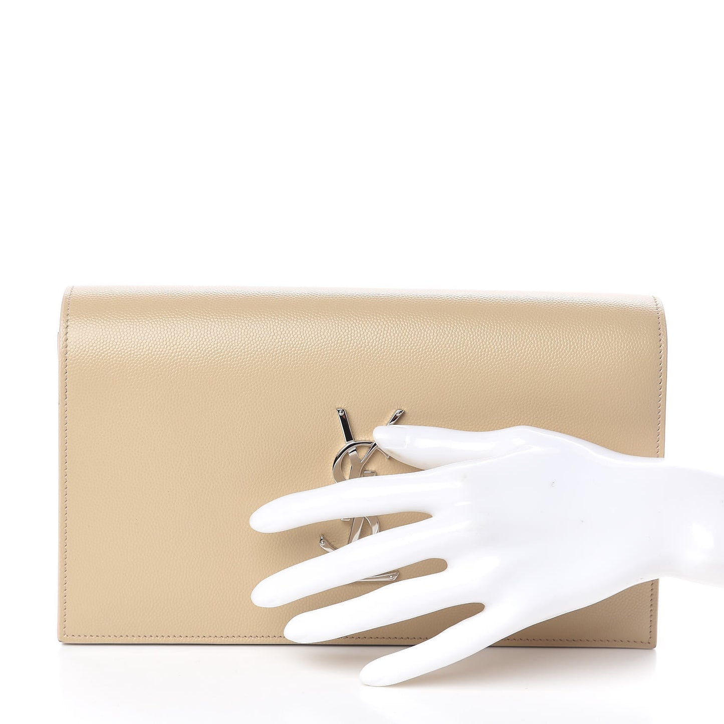 Grain De Poudre Classic Kate Monogram Clutch Nude Powder
