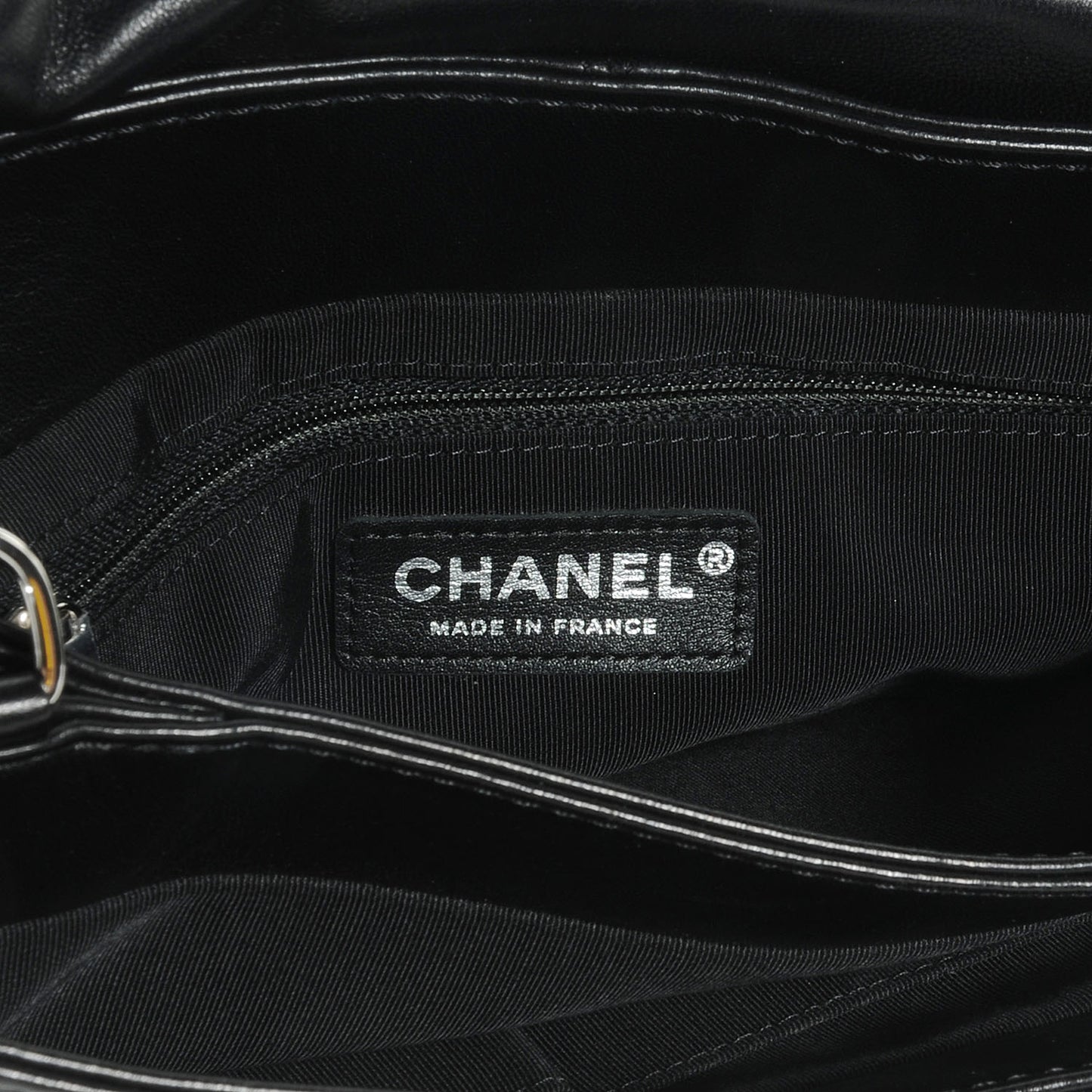 Lambskin Stitched Messenger Black