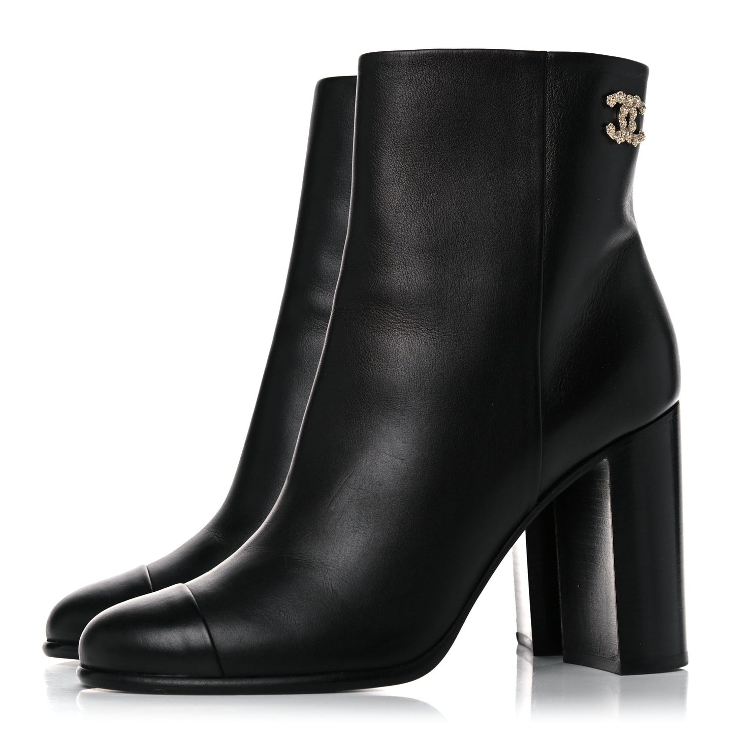 Calfskin CC Ankle Boots 41 Black