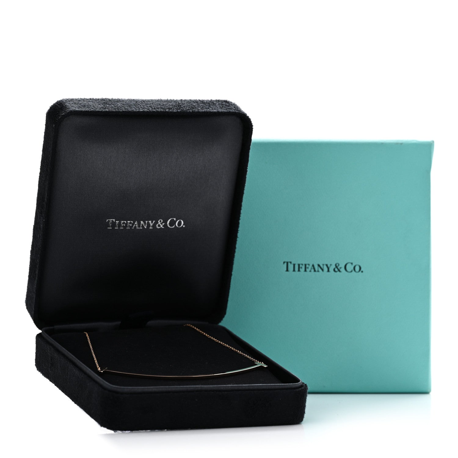 Tiffany 18K Rose Gold Large T Smile Pendant Necklace 6 of 6