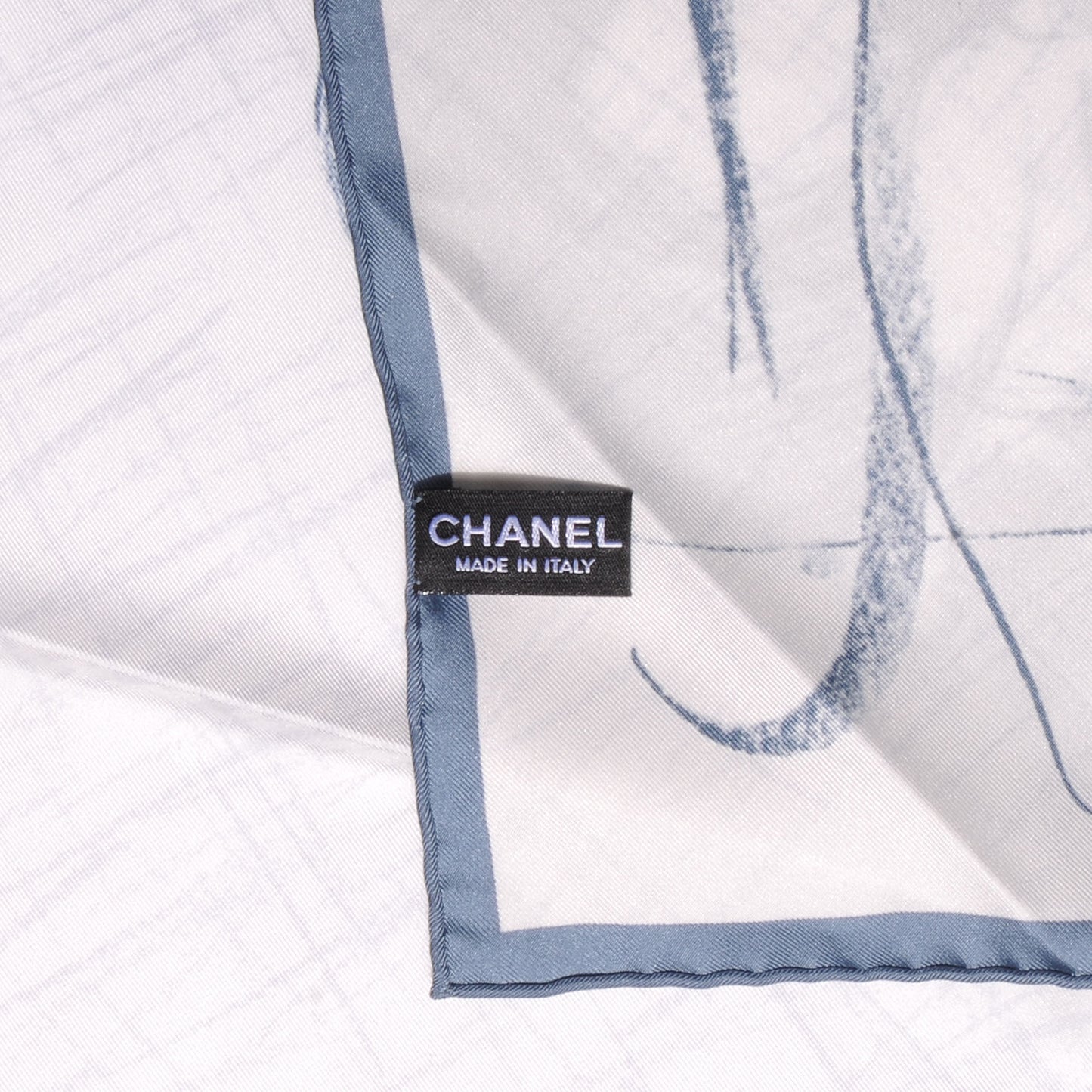 Silk CC Camellia Square Scarf Blue