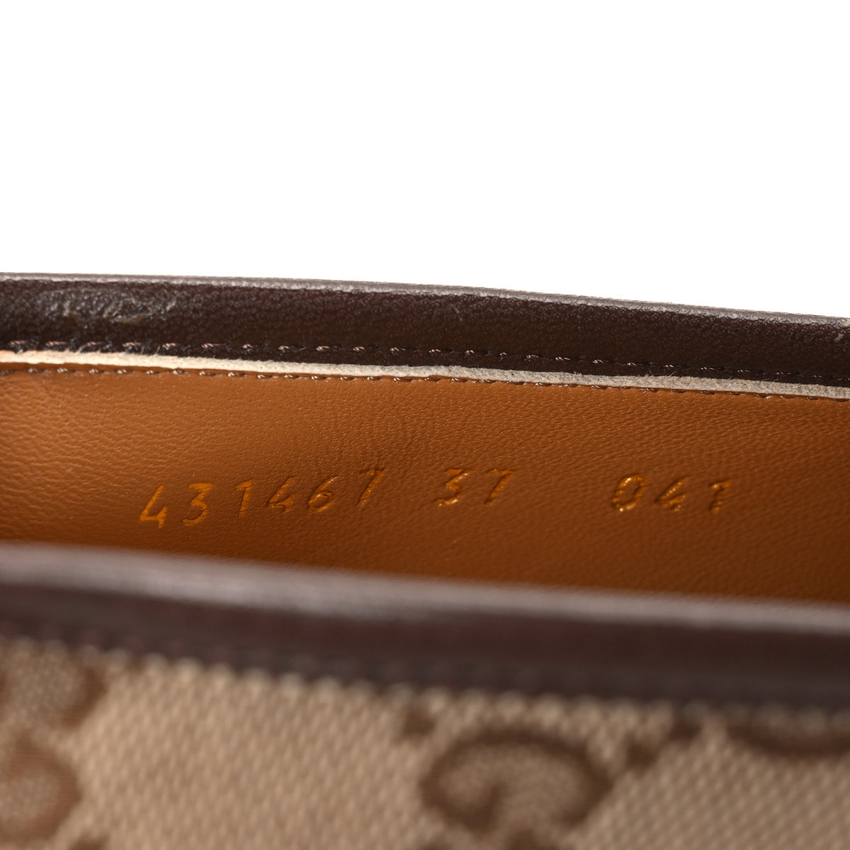 Canvas GG Monogram Horsebit Womens Jordaan Loafers 37 Beige Ebony New Acero