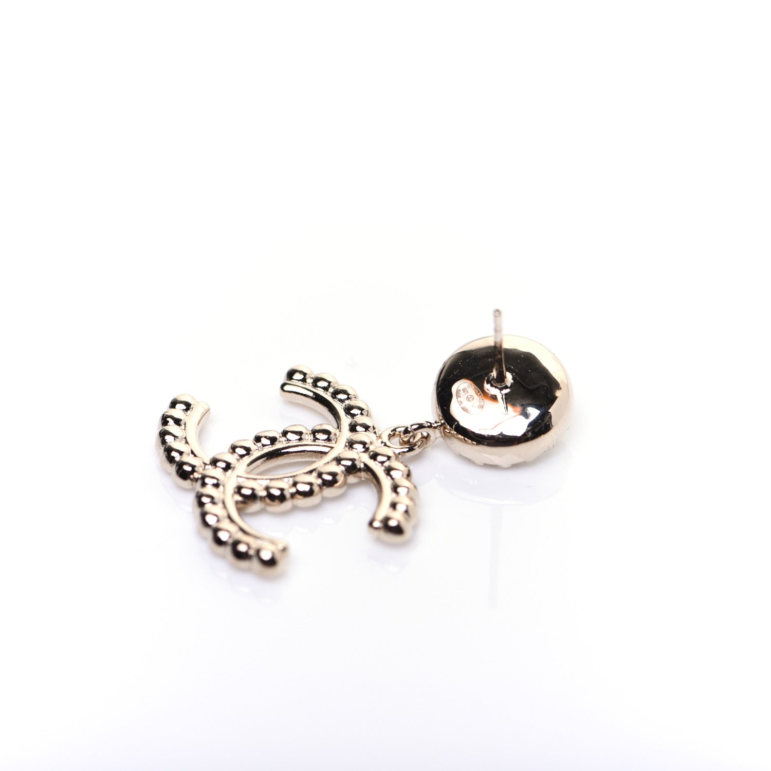 Chanel Crystal Pearl Bow-tiful CC Drop Earrings Gold 7 of 9
