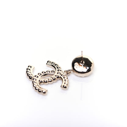 Chanel Crystal Pearl Bow-tiful CC Drop Earrings Gold 7 of 9