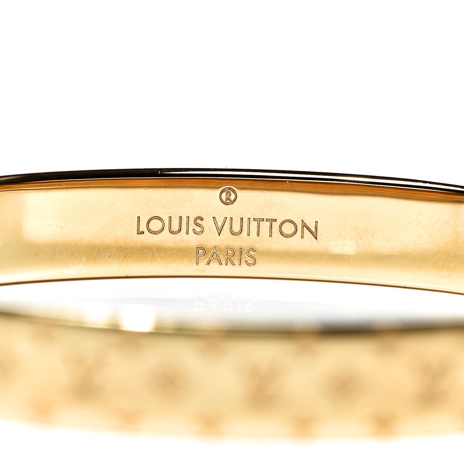 Louis Vuitton Brass Monogram Nanogram Cuff M Gold 4 of 7