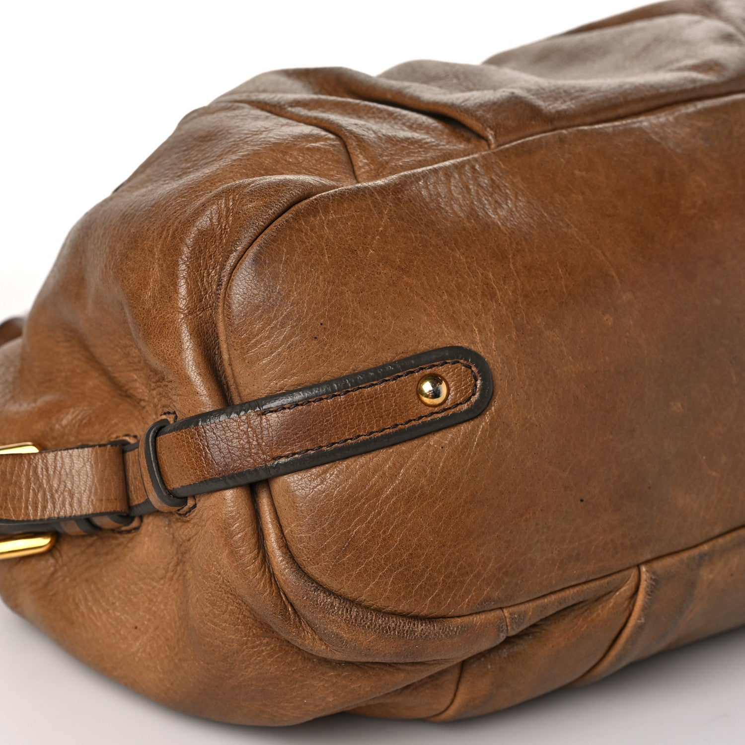 Prada Vitello Daino Pushlock Shoulder Bag Brown 7 of 16