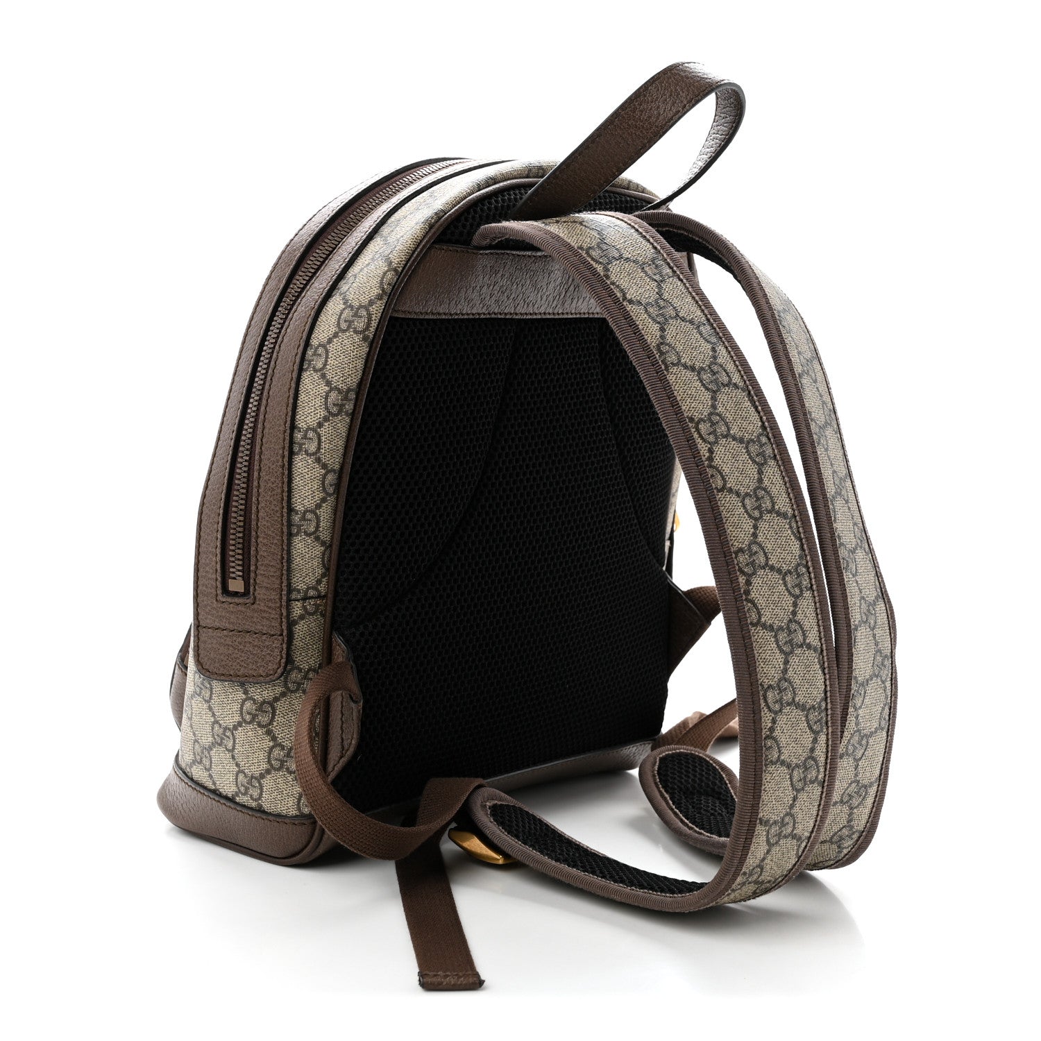 Gucci GG Supreme Monogram Calfskin Web Small Ophidia Day Backpack Beige Ebony New Acero 3 of 11
