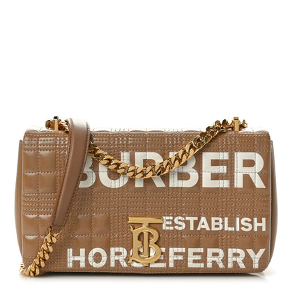 Burberry Patent Quilted Horseferry Print Small Lola Bag Tan 1 of 9