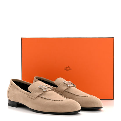 Hermes Suede Goatskin Paris Loafers 37 Beige Sable 10 of 10