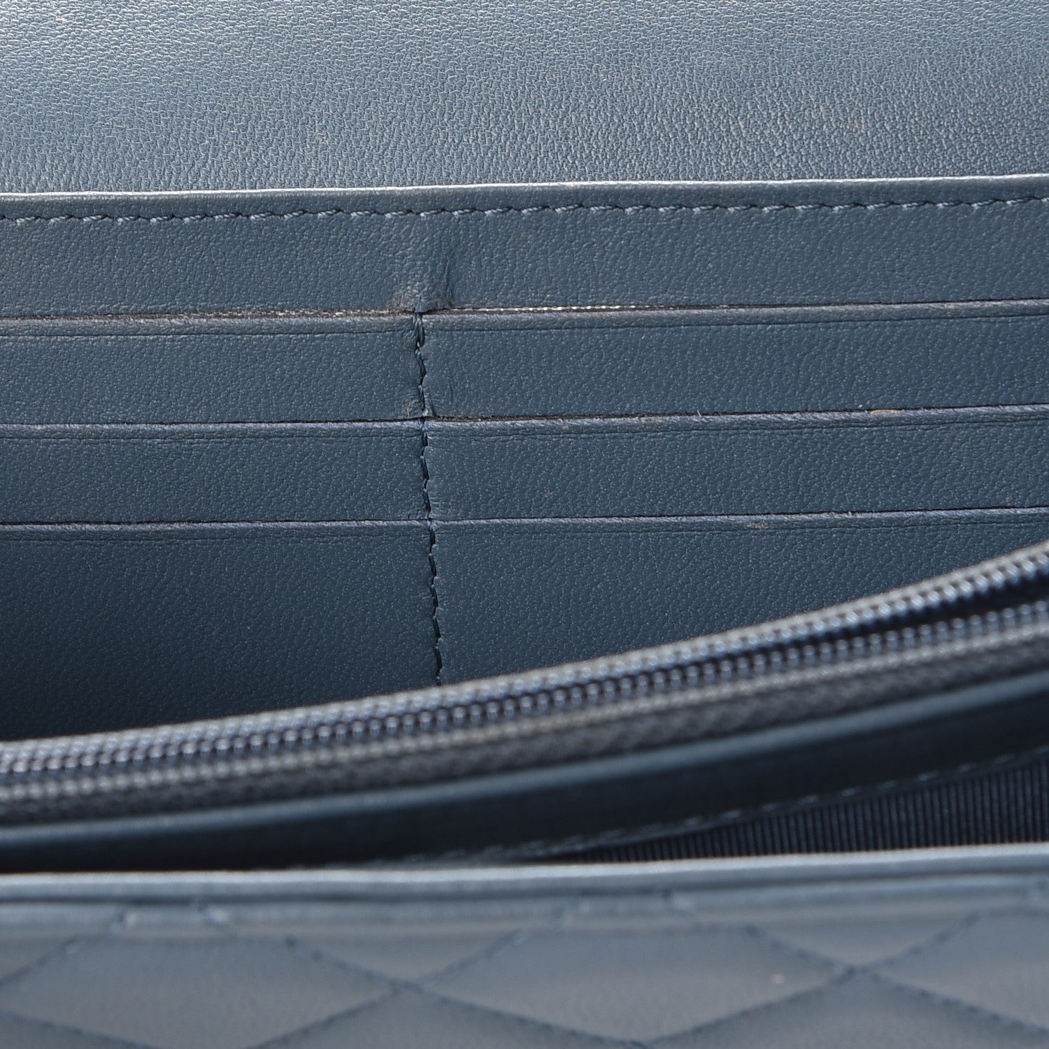 Chanel Lambskin Quilted Large Gusset Flap Wallet Blue 12 of 16