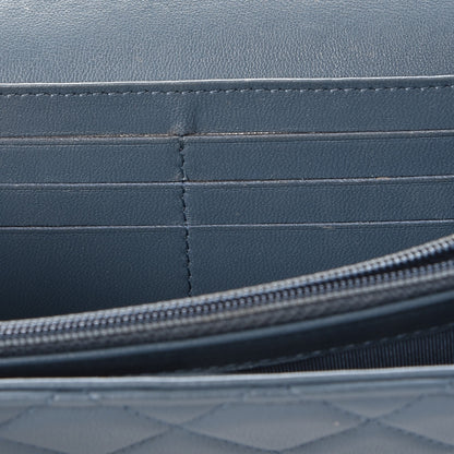 Chanel Lambskin Quilted Large Gusset Flap Wallet Blue 12 of 16