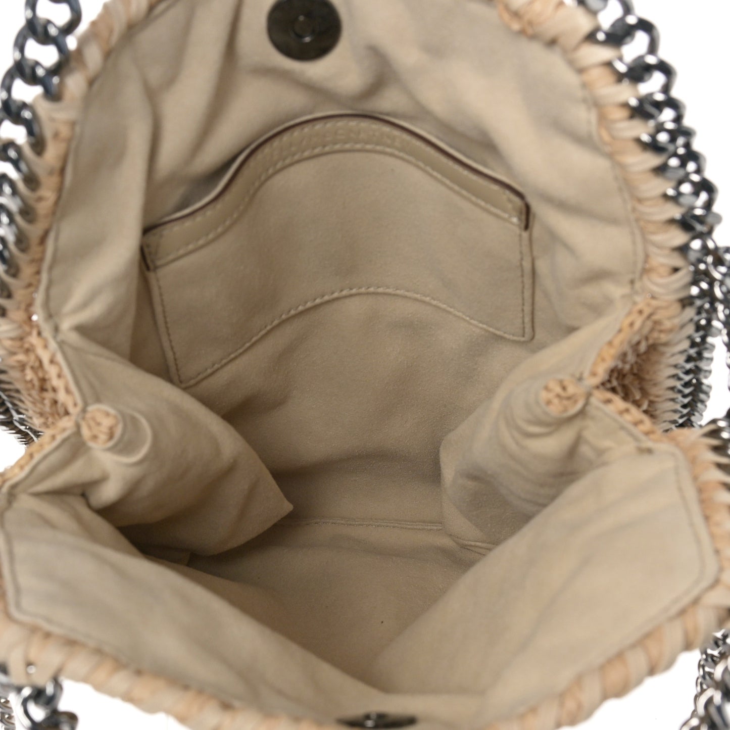 Raffia Mini Falabella Fold Over Tote Natural
