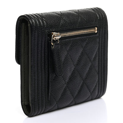 Chanel Caviar Quilted Compact Boy Wallet Black 3 of 8